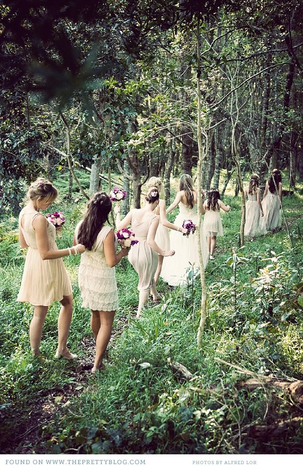 Wedding Philippines - Whimsical Fairytale Forest Woodland Wedding Ideas - Bridesmaids 01