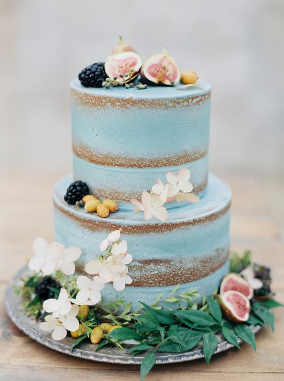 37 Delicious Semi Naked Wedding Cakes - Wedding 